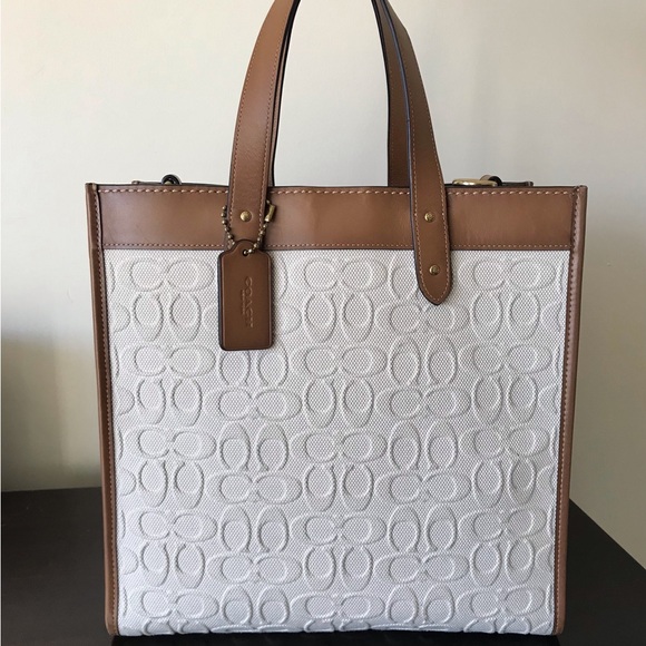 Coach Signature Canvas / Leather Field Tote Crossbody With Matching Zipper Pouch - Picture 7 of 16
